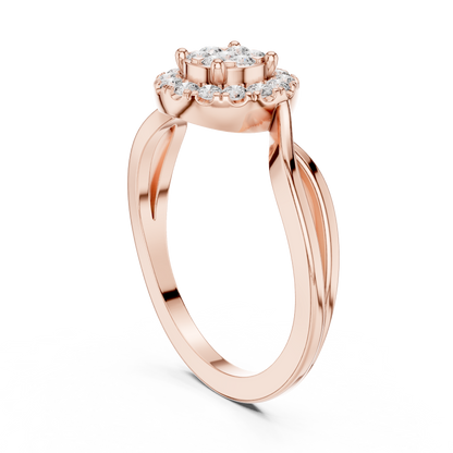 Round Halo Lab Grown Diamond Ring
