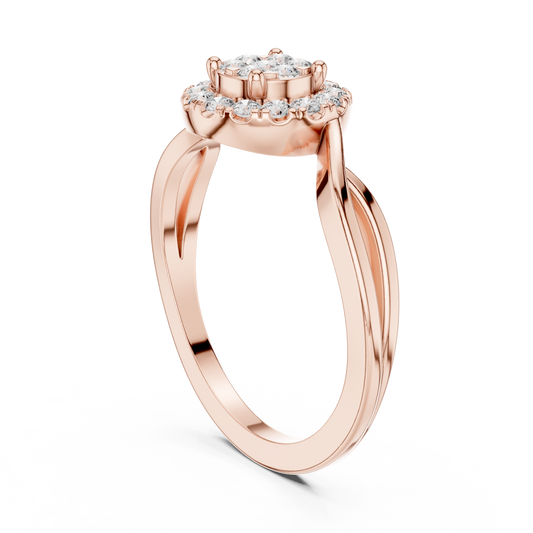 Round Halo Lab Grown Diamond Ring