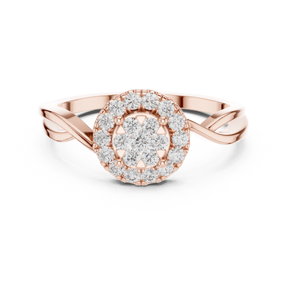 Round Halo Lab Grown Diamond Ring