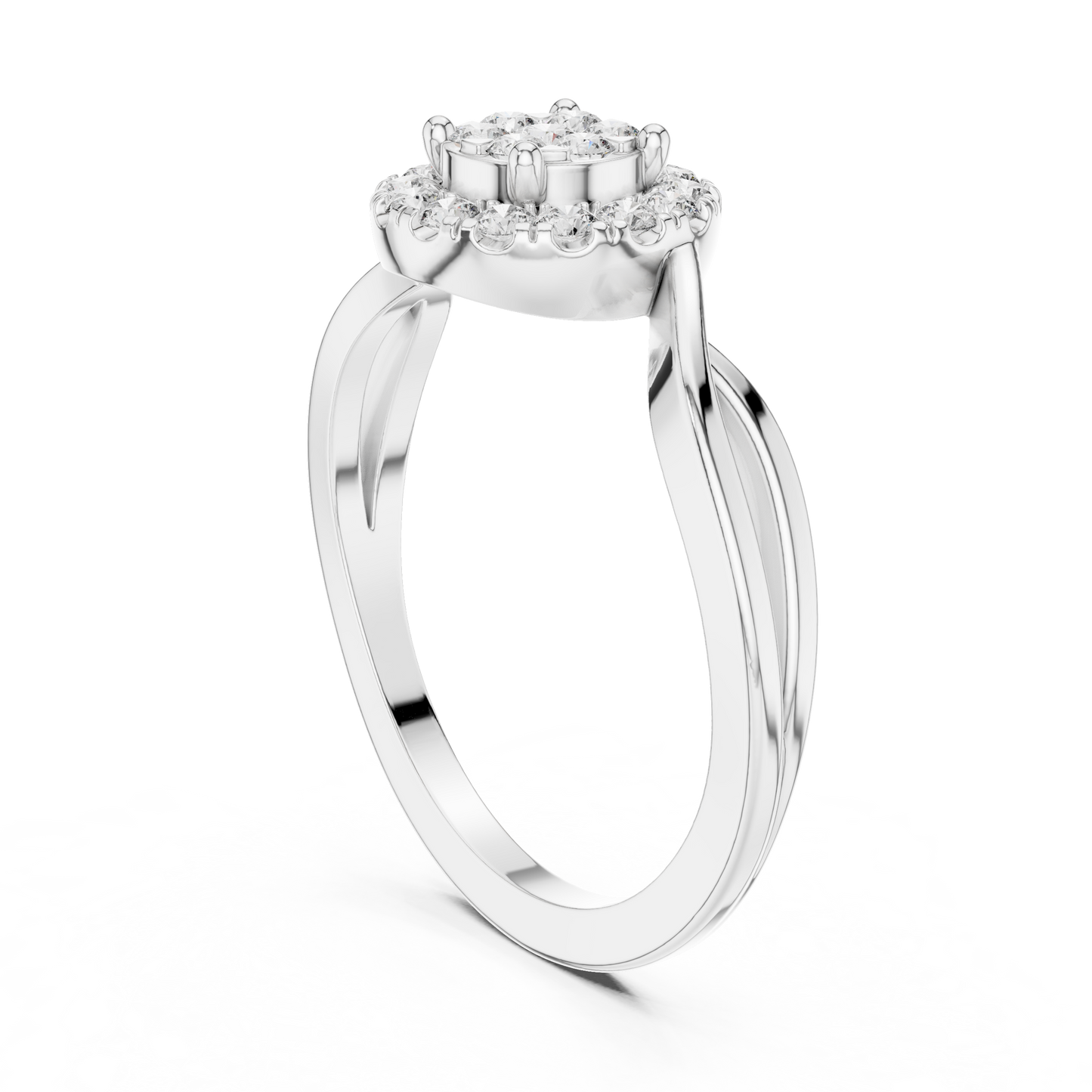 Round Halo Lab Grown Diamond Ring
