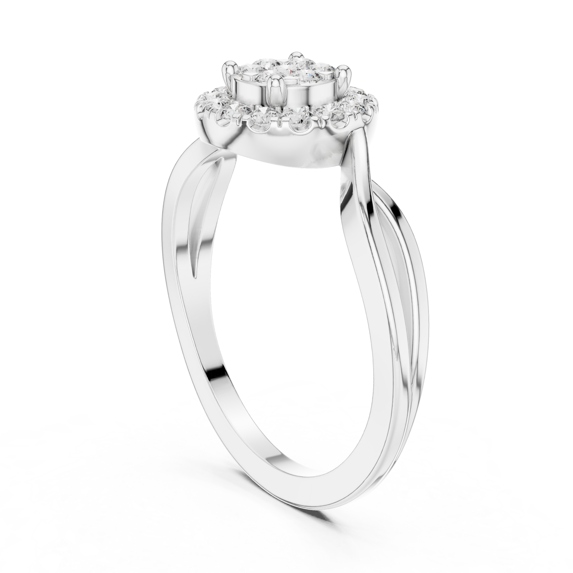 Round Halo Lab Grown Diamond Ring