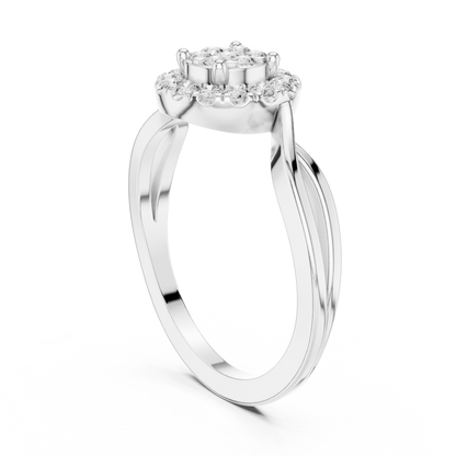 Round Halo Lab Grown Diamond Ring