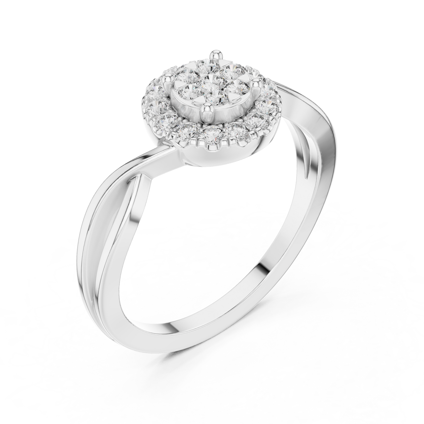 Round Halo Lab Grown Diamond Ring