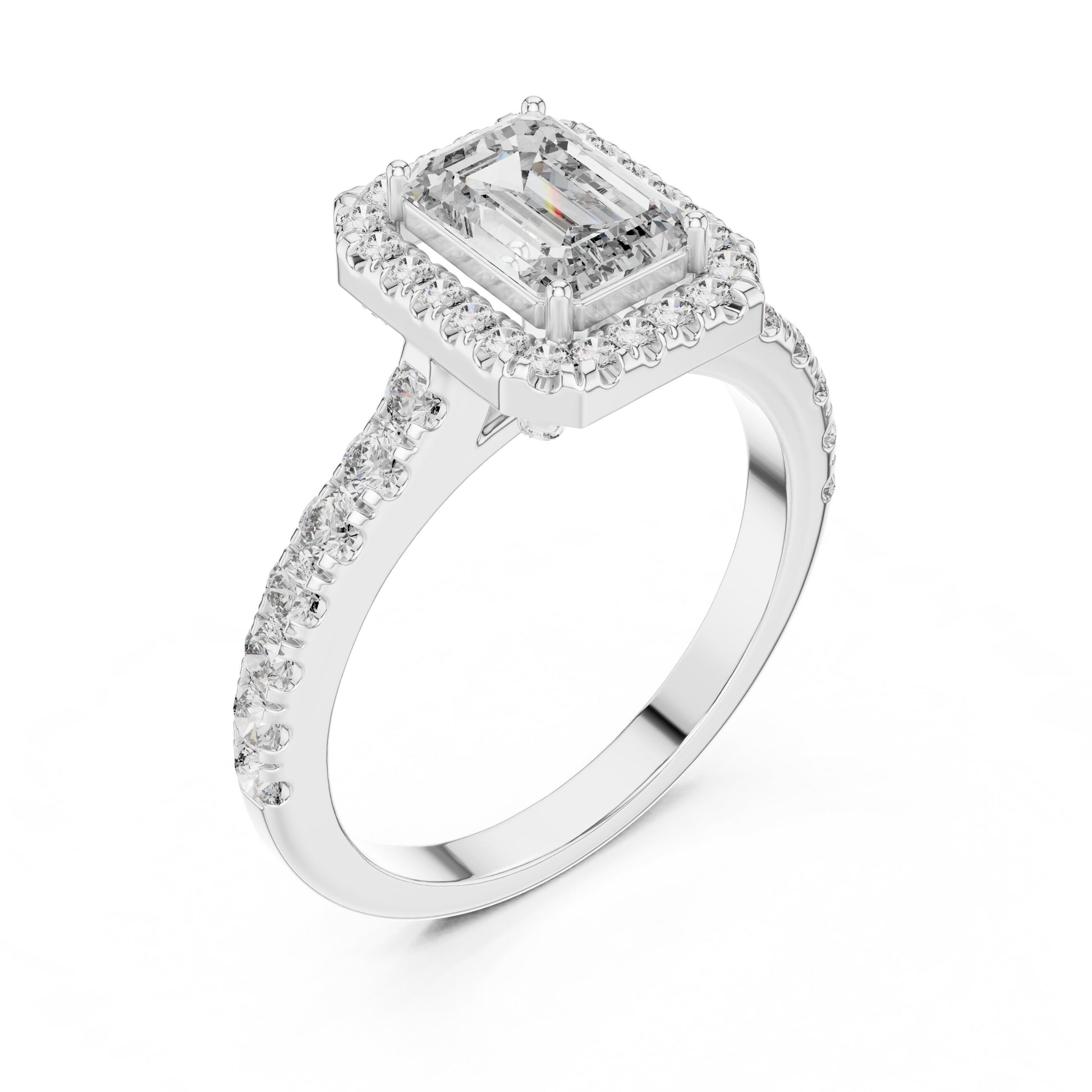 Mixed Shape Lab Grown Diamond Halo Ring