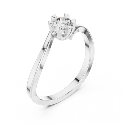 Round Solitaire Lab Grown Diamond Ring