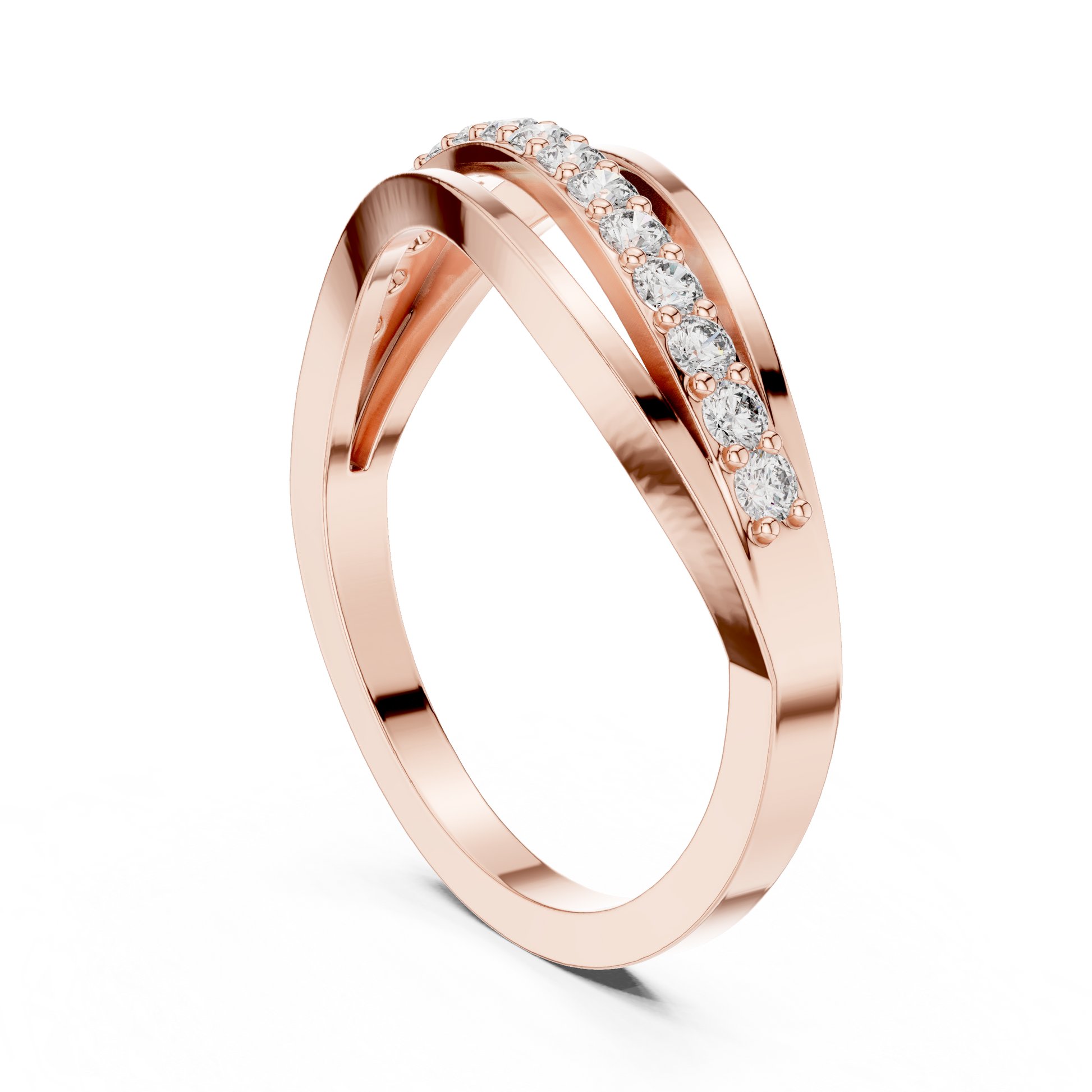 Round Side Stone Lab Grown Diamond Ring