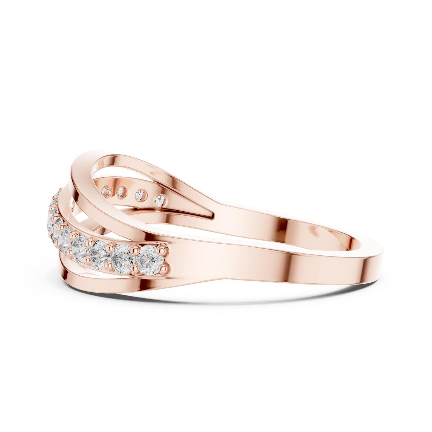 Round Side Stone Lab Grown Diamond Ring