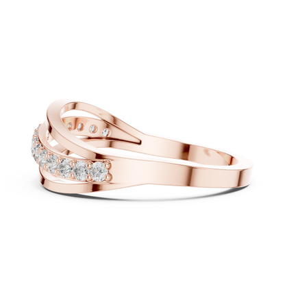Round Side Stone Lab Grown Diamond Ring