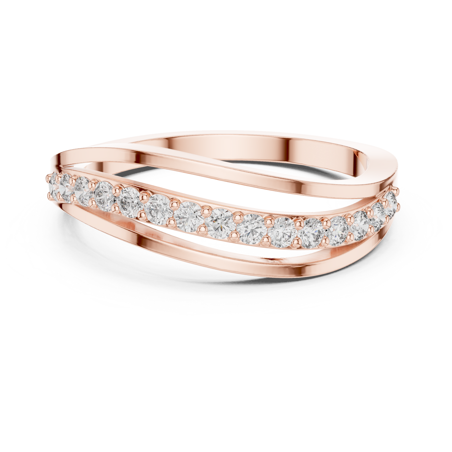 Round Side Stone Lab Grown Diamond Ring