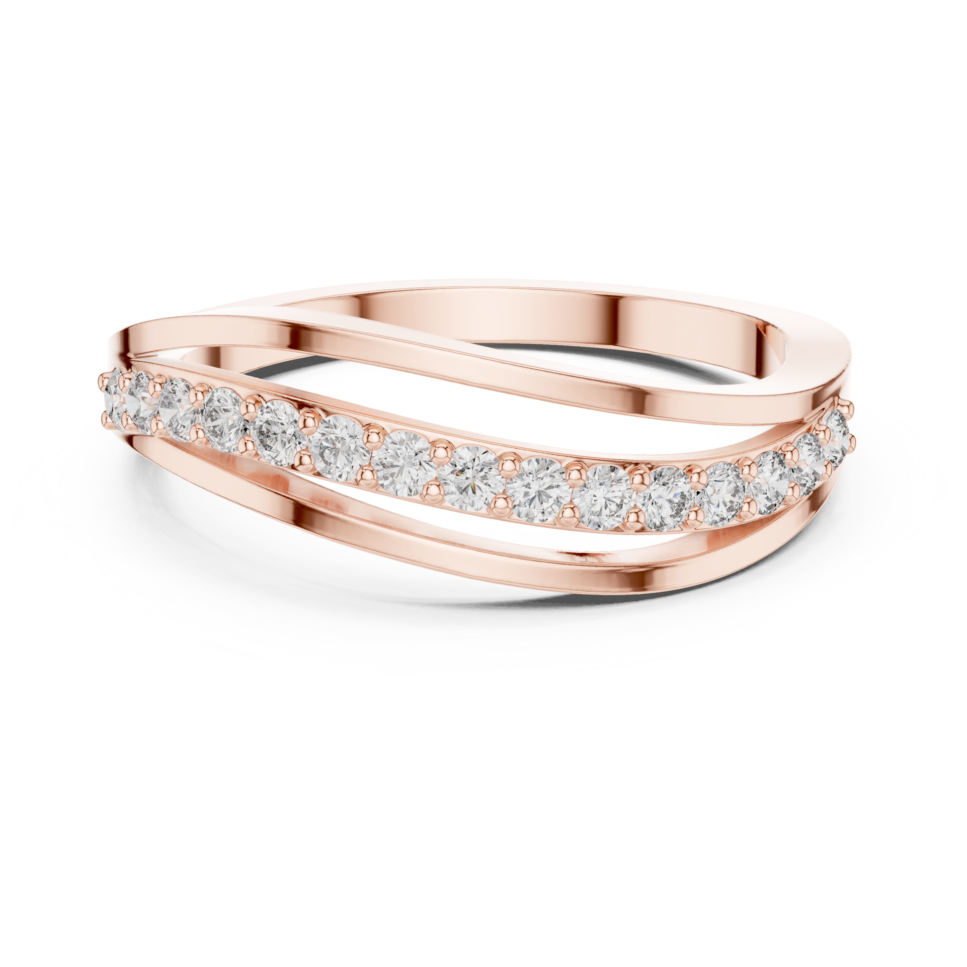 Round Side Stone Lab Grown Diamond Ring