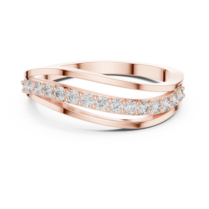 Round Side Stone Lab Grown Diamond Ring
