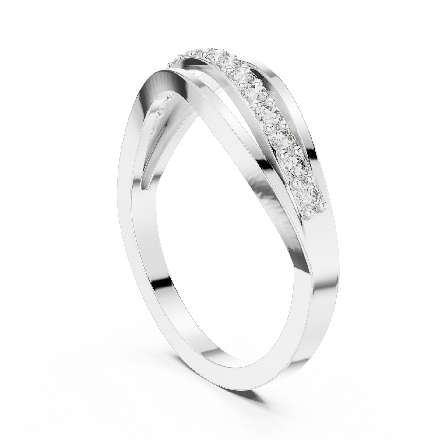 Round Side Stone Lab Grown Diamond Ring