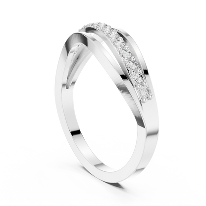 Round Side Stone Lab Grown Diamond Ring
