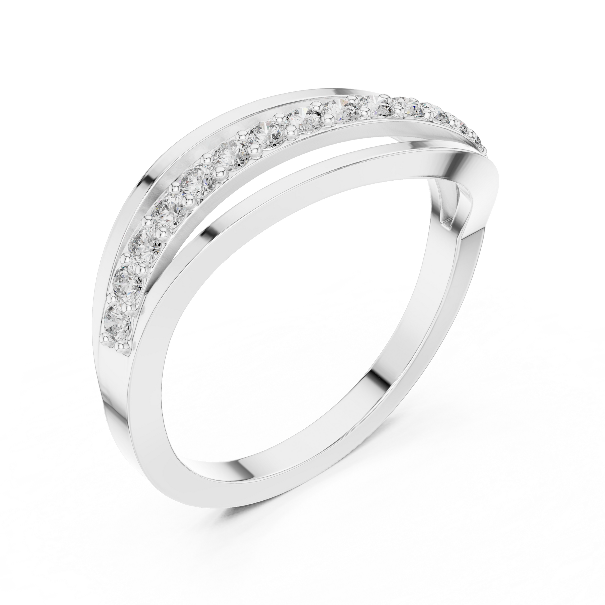 Round Side Stone Lab Grown Diamond Ring