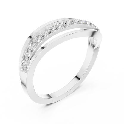 Round Side Stone Lab Grown Diamond Ring