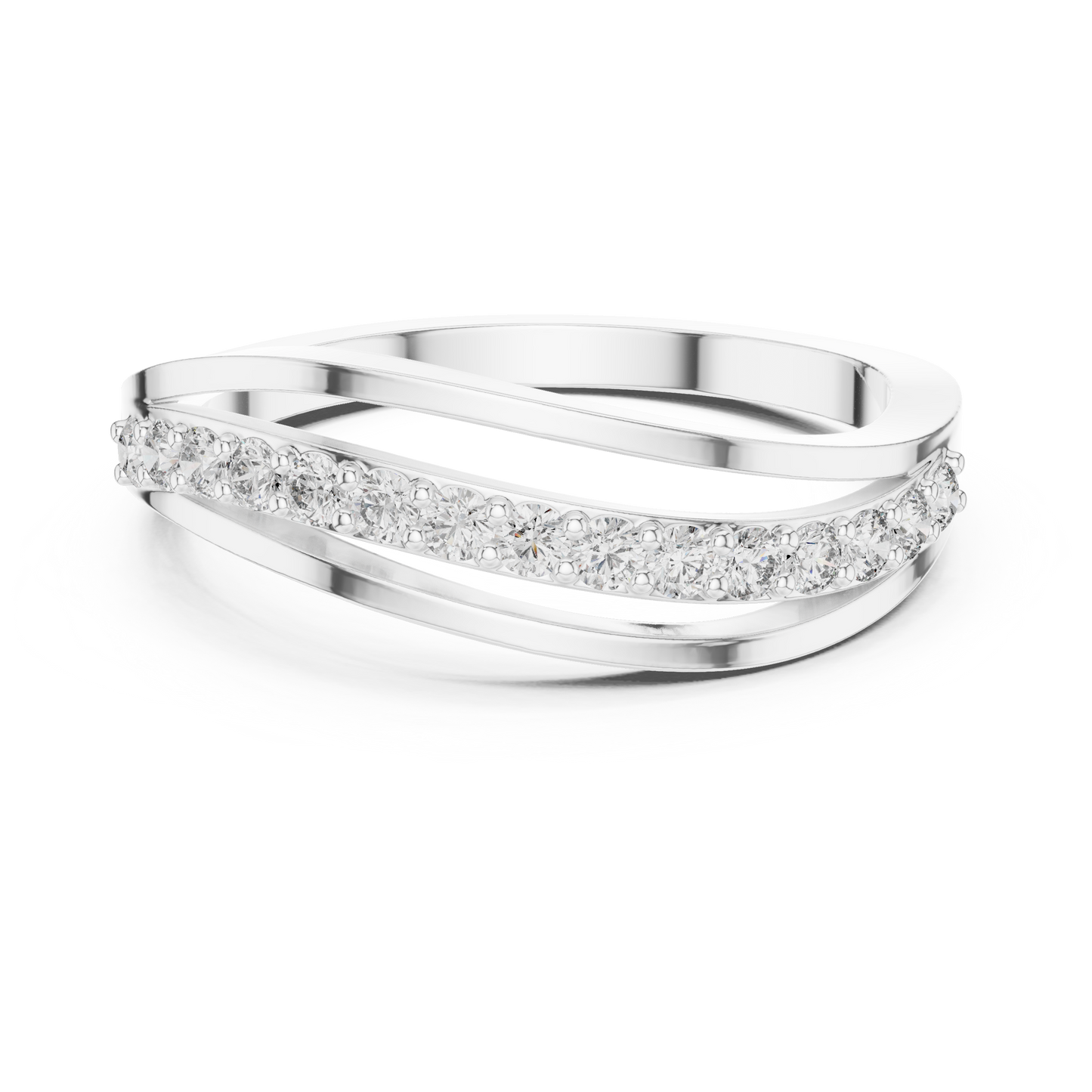 Round Side Stone Lab Grown Diamond Ring