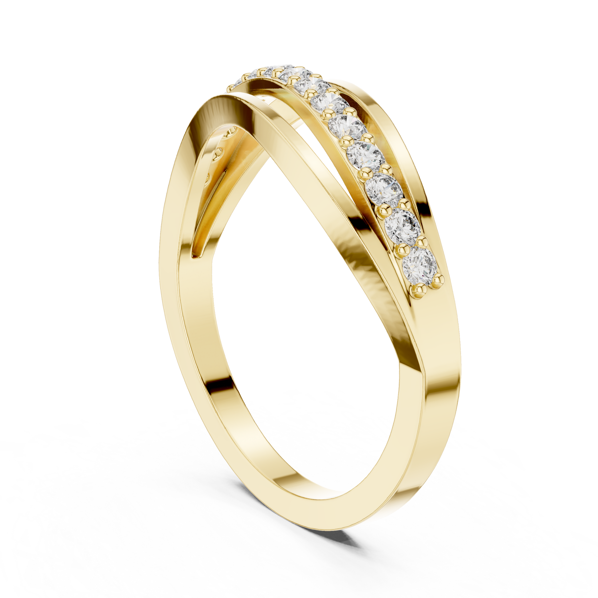 Round Side Stone Lab Grown Diamond Ring