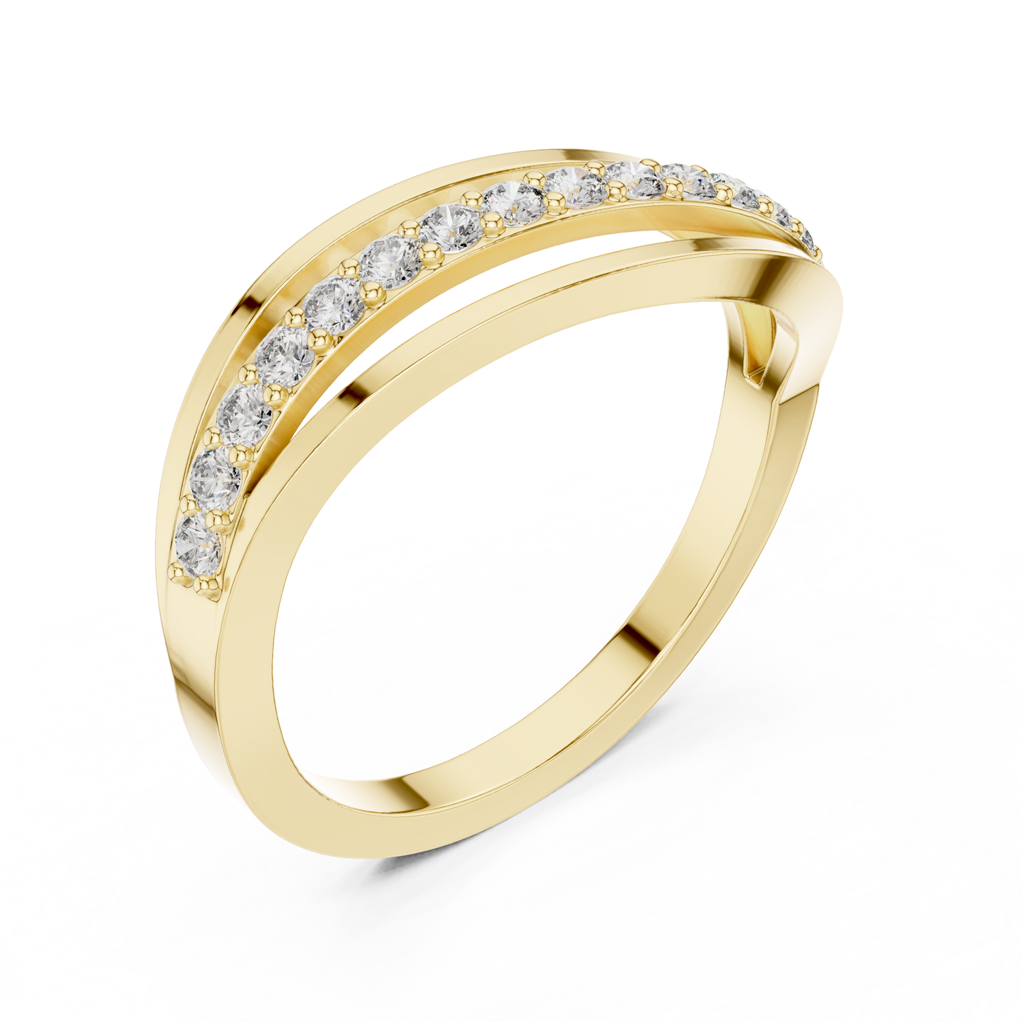 Round Side Stone Lab Grown Diamond Ring