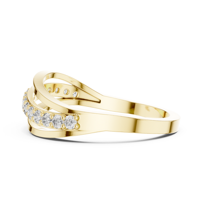 Round Side Stone Lab Grown Diamond Ring