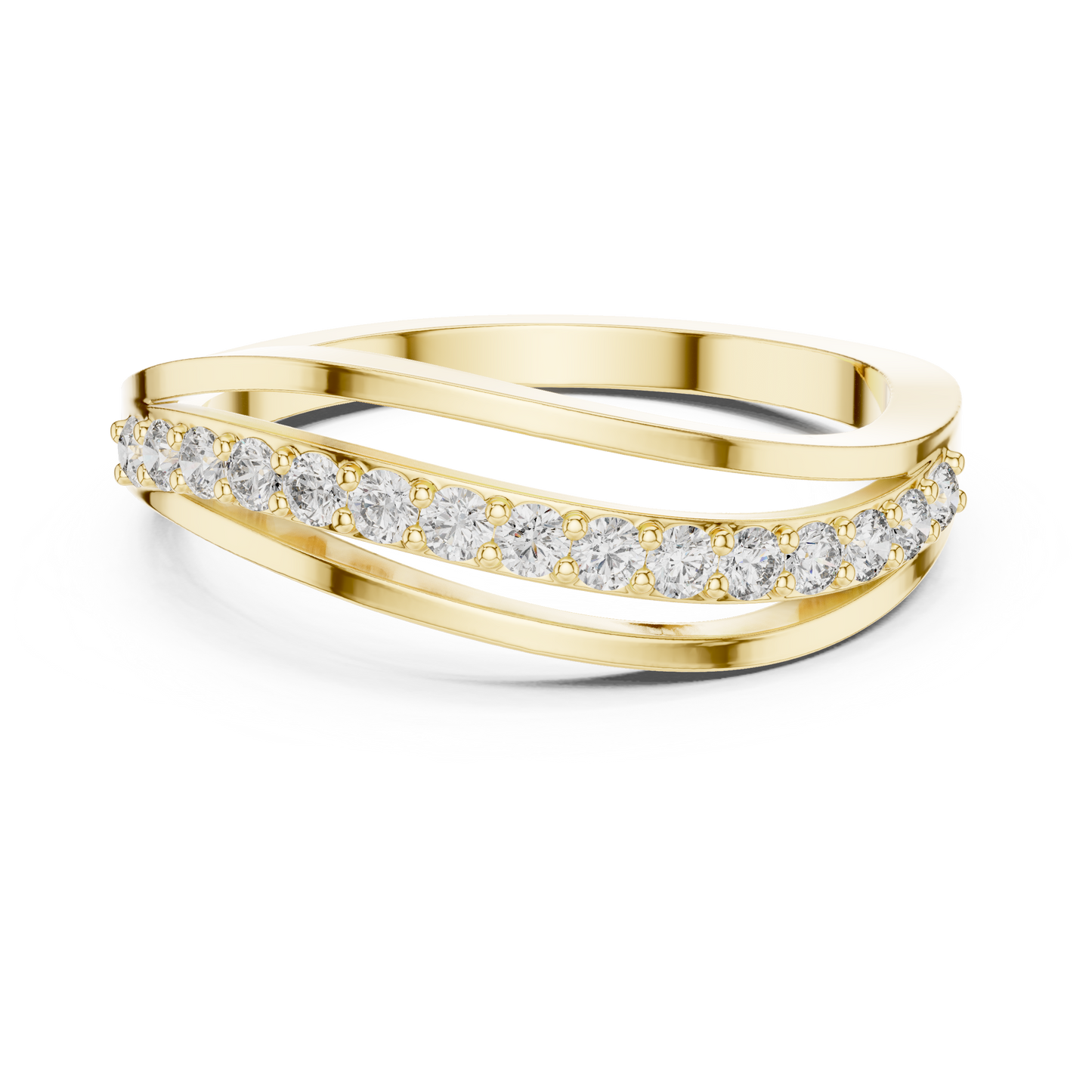 Round Side Stone Lab Grown Diamond Ring