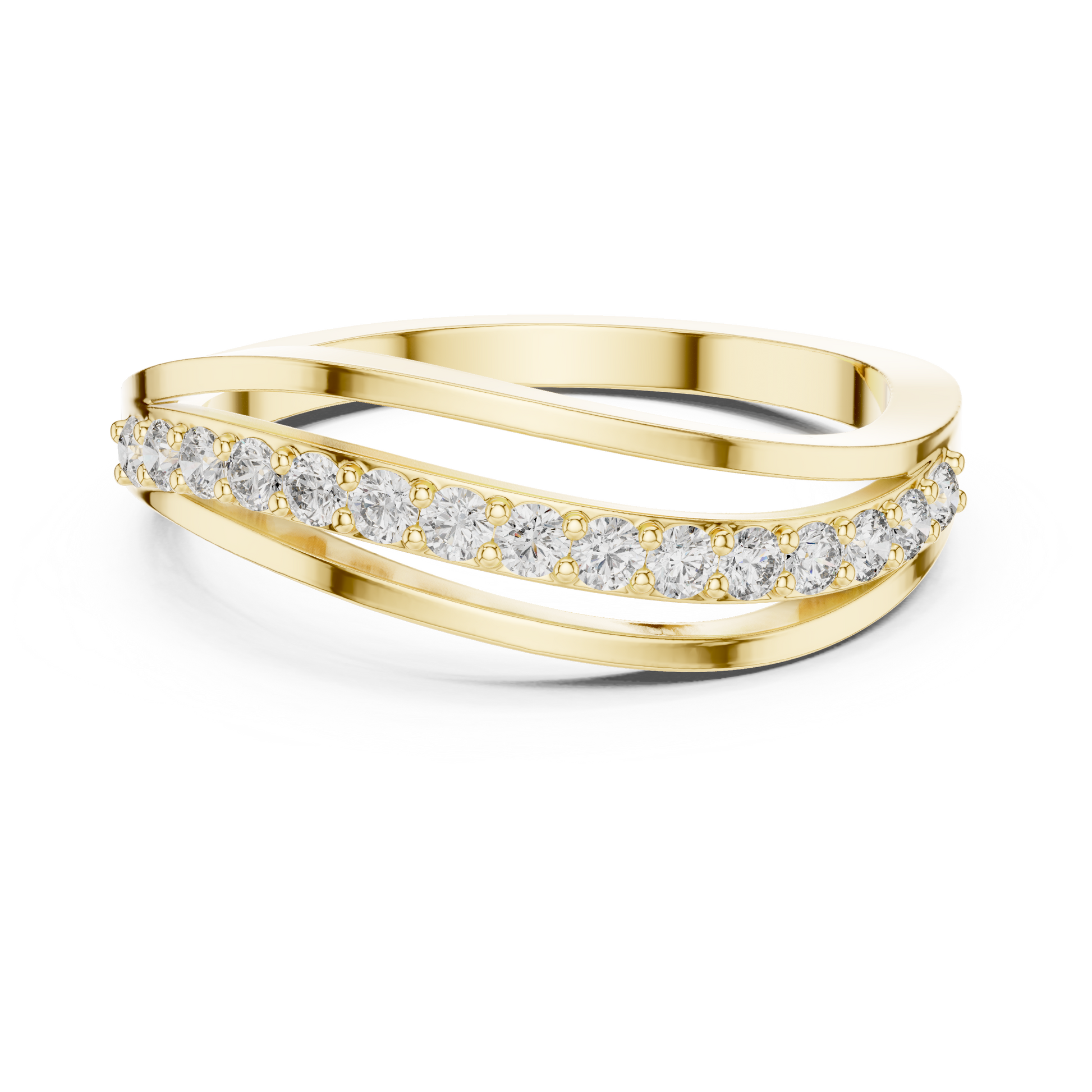 Round Side Stone Lab Grown Diamond Ring