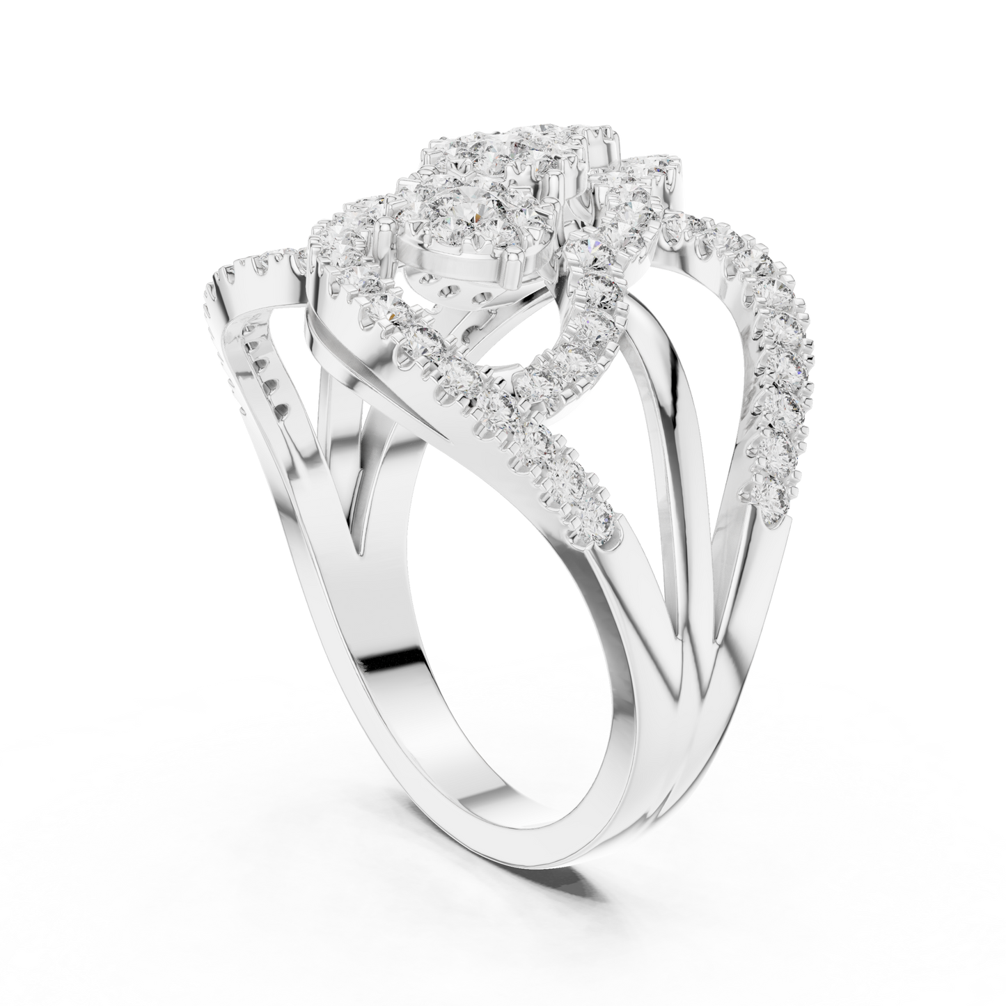 Mixed Shape Lab Grown Diamond Halo Ring