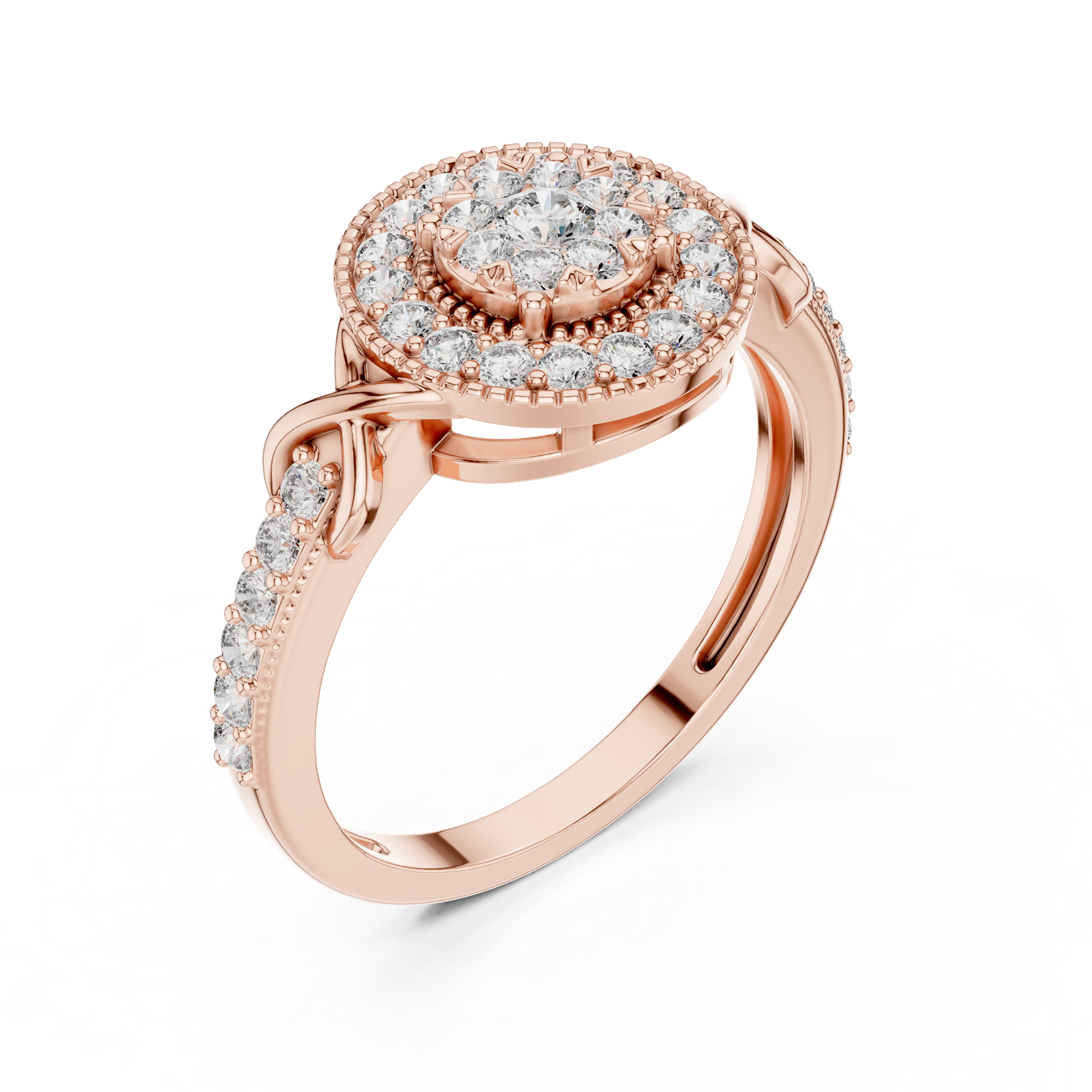 Round Halo Lab Grown Diamond Ring