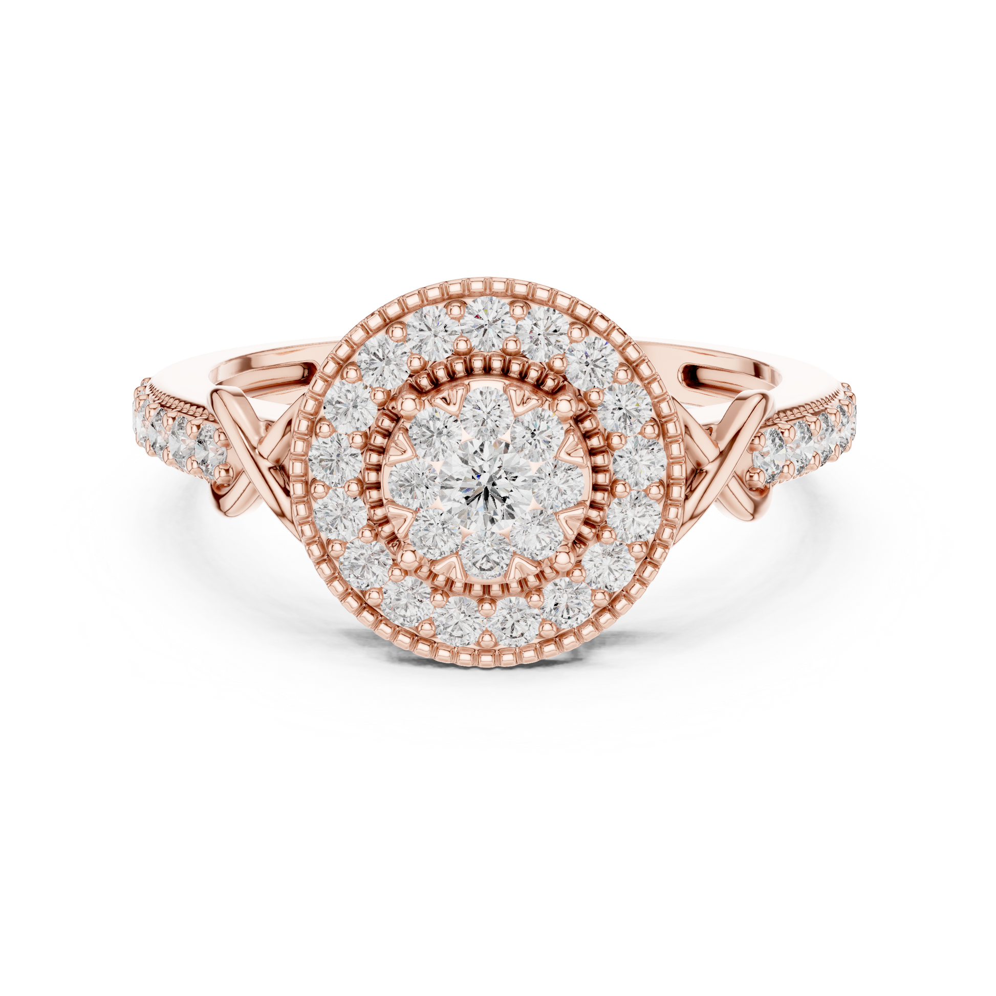 Round Halo Lab Grown Diamond Ring