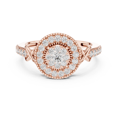 Round Halo Lab Grown Diamond Ring