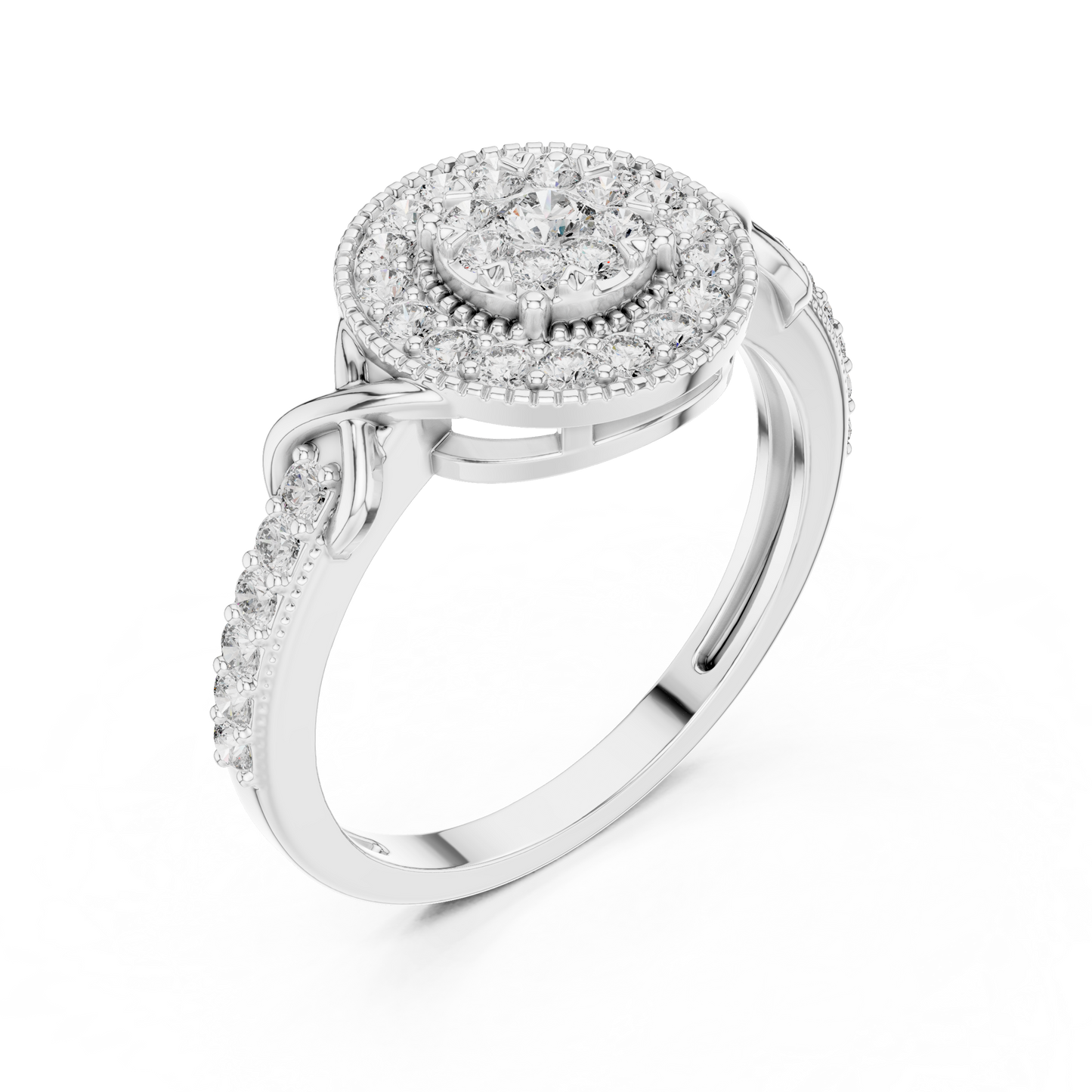 Round Halo Lab Grown Diamond Ring