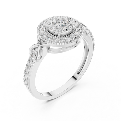 Round Halo Lab Grown Diamond Ring