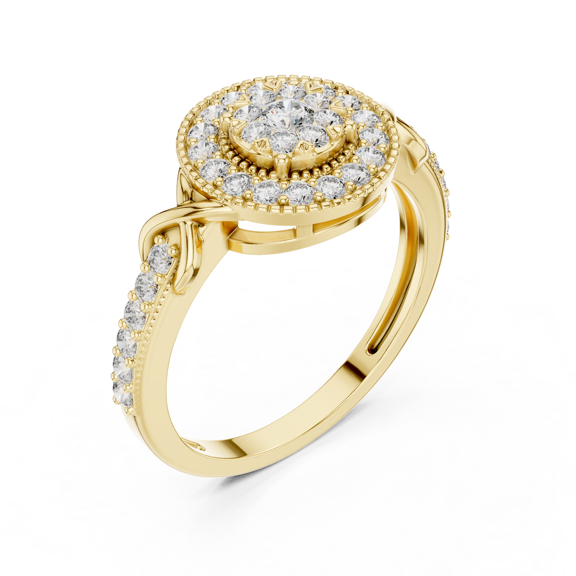Round Halo Lab Grown Diamond Ring