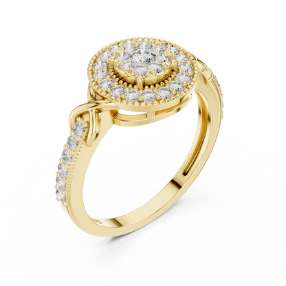 Round Halo Lab Grown Diamond Ring