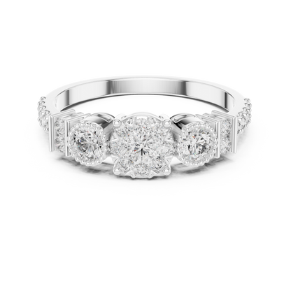 Round Halo Lab Grown Diamond Ring