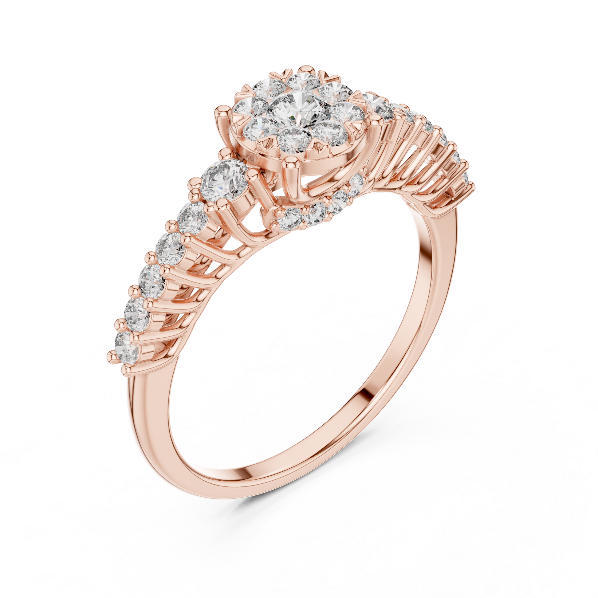 Round Halo Lab Grown Diamond Ring