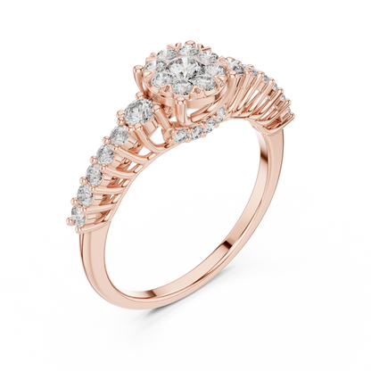 Round Halo Lab Grown Diamond Ring