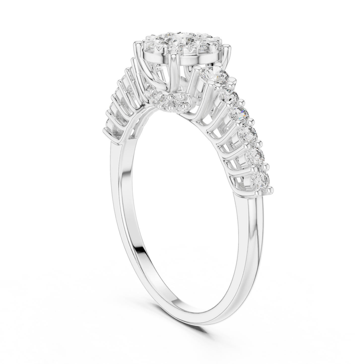 Round Halo Lab Grown Diamond Ring