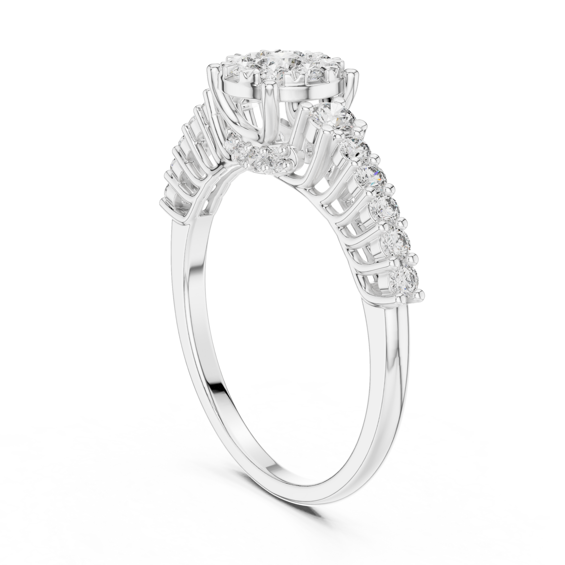 Round Halo Lab Grown Diamond Ring