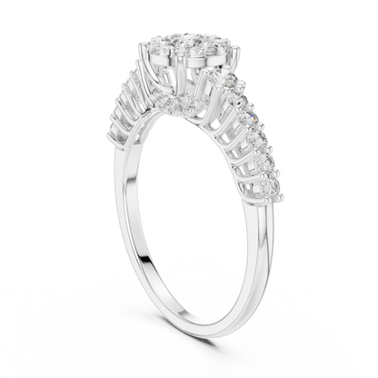 Round Halo Lab Grown Diamond Ring