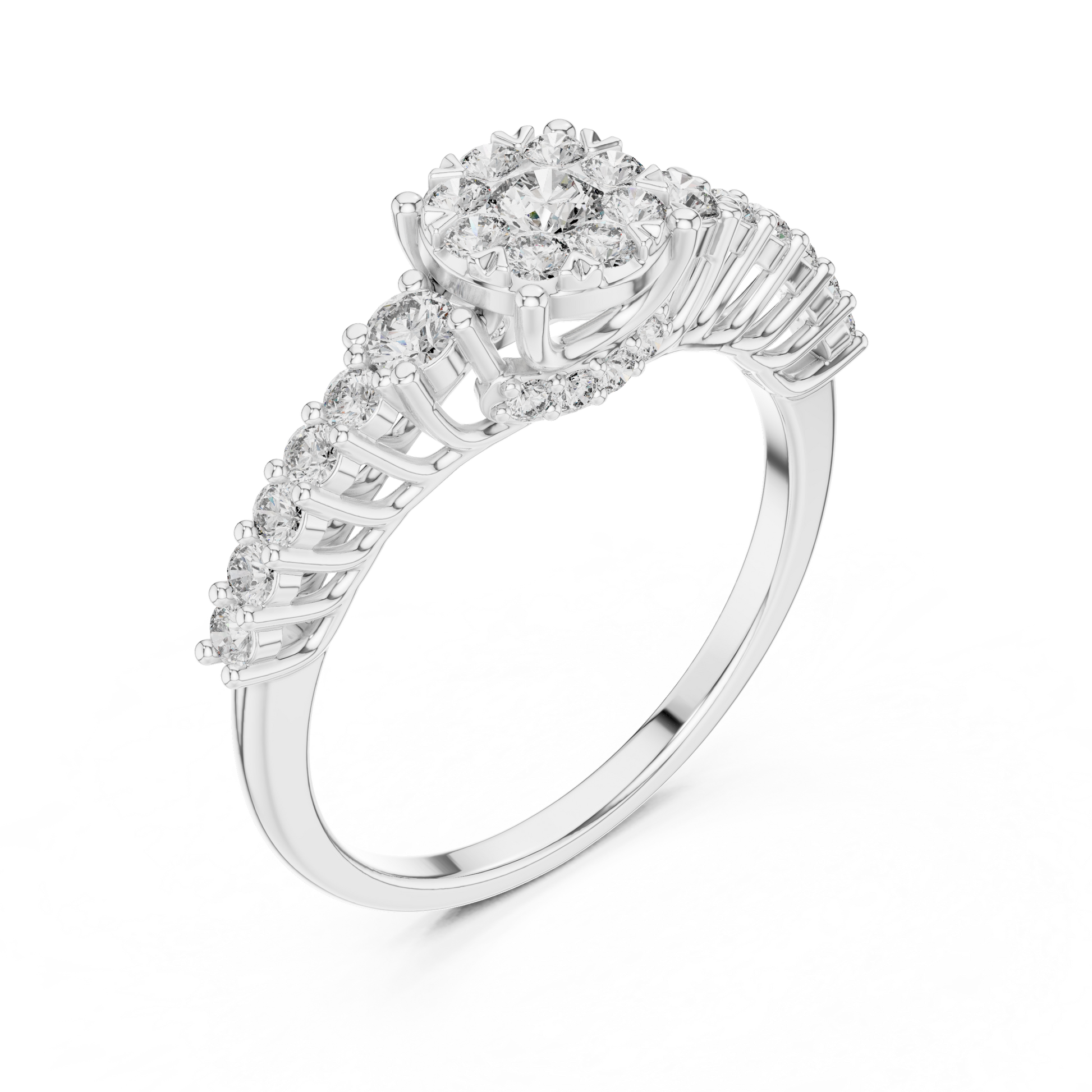 Round Halo Lab Grown Diamond Ring