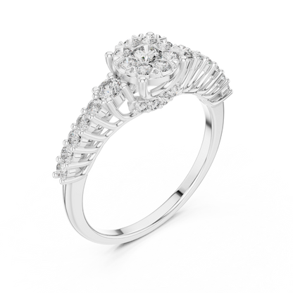 Round Halo Lab Grown Diamond Ring