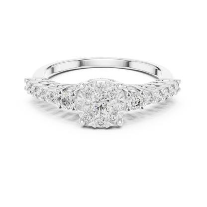 Round Halo Lab Grown Diamond Ring