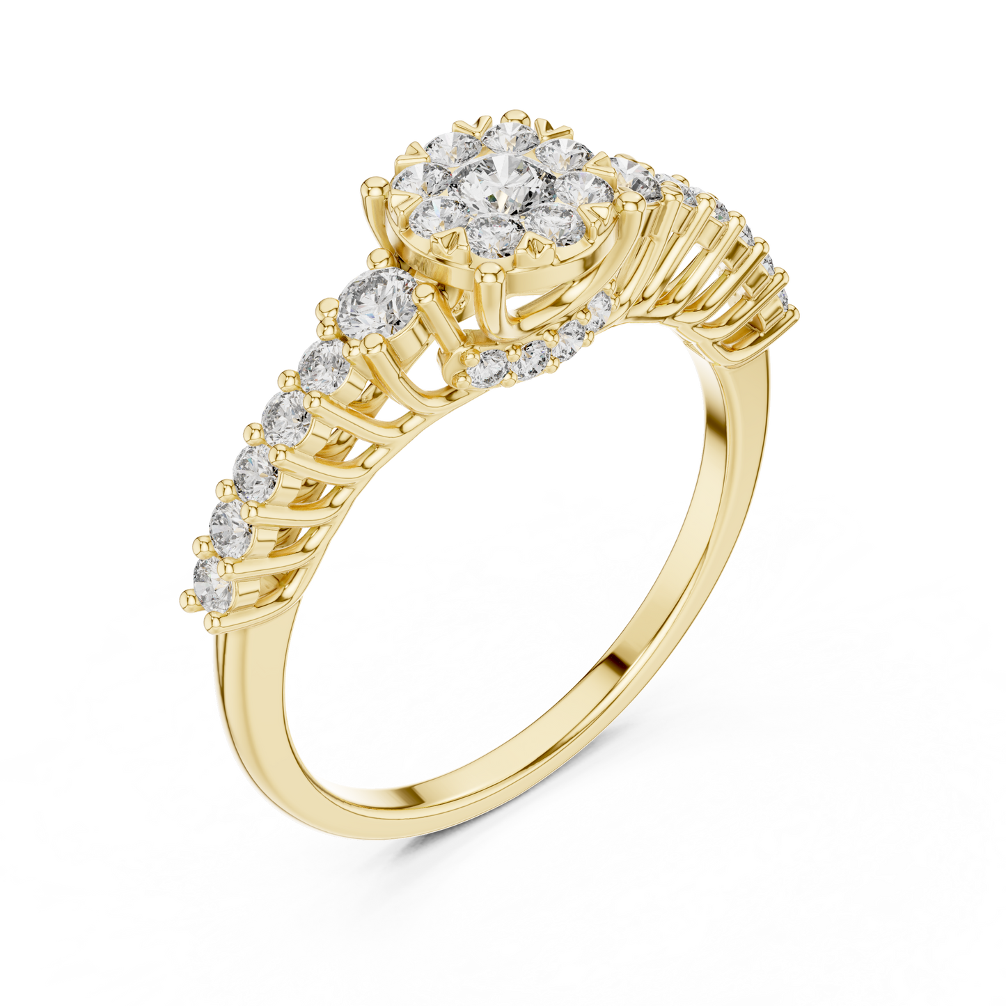 Round Halo Lab Grown Diamond Ring