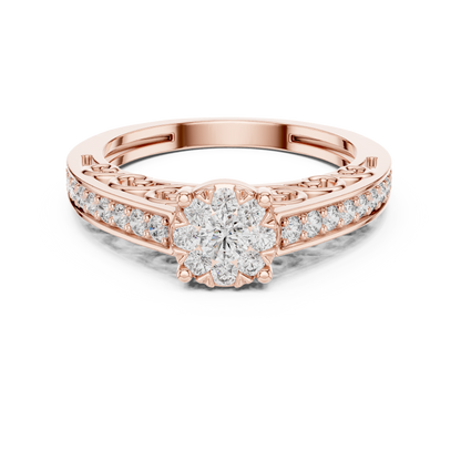 Round Side Stone Lab Grown Diamond Ring