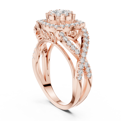 Mixed Shape Lab Grown Diamond Halo Ring