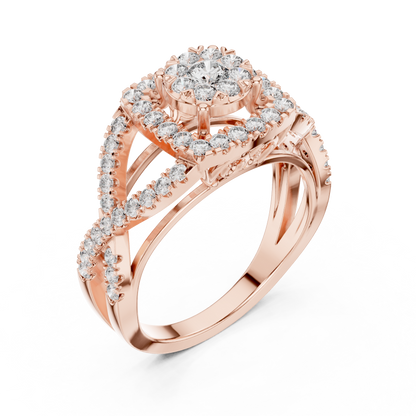 Mixed Shape Lab Grown Diamond Halo Ring
