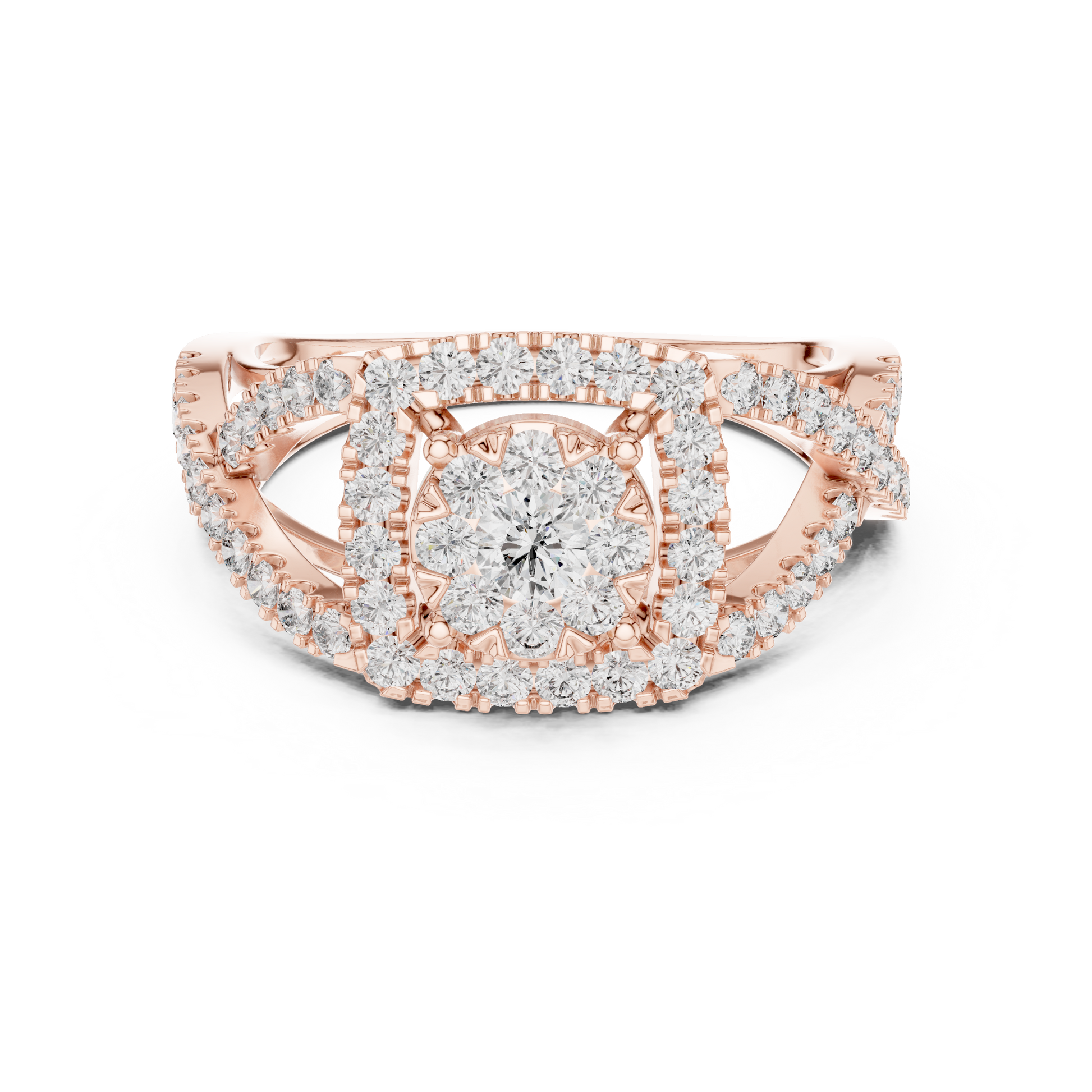 Mixed Shape Lab Grown Diamond Halo Ring
