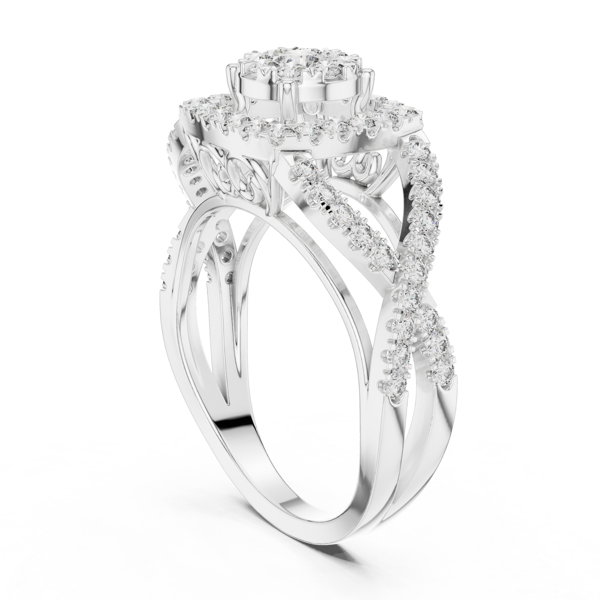 Mixed Shape Lab Grown Diamond Halo Ring