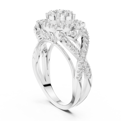 Mixed Shape Lab Grown Diamond Halo Ring