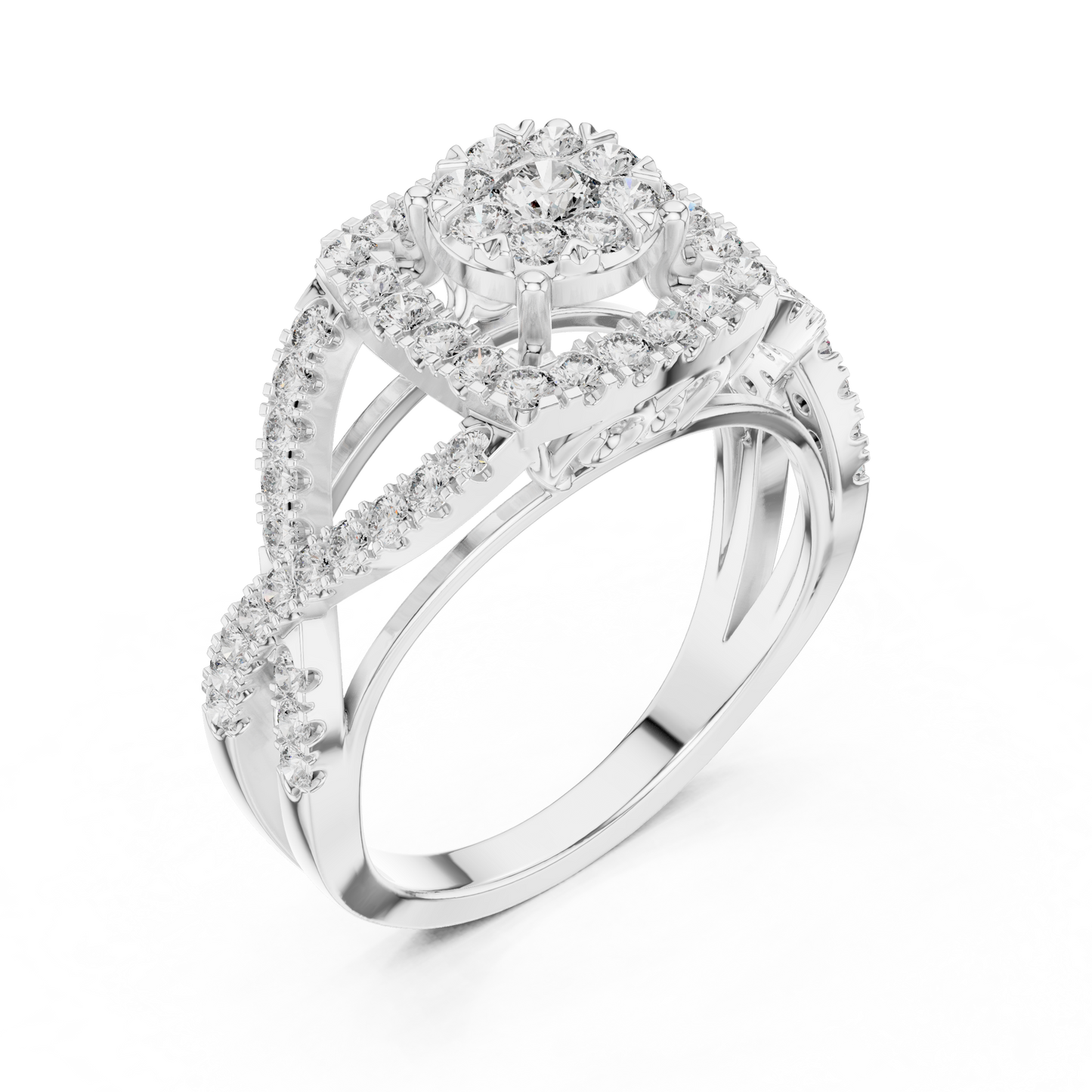 Mixed Shape Lab Grown Diamond Halo Ring